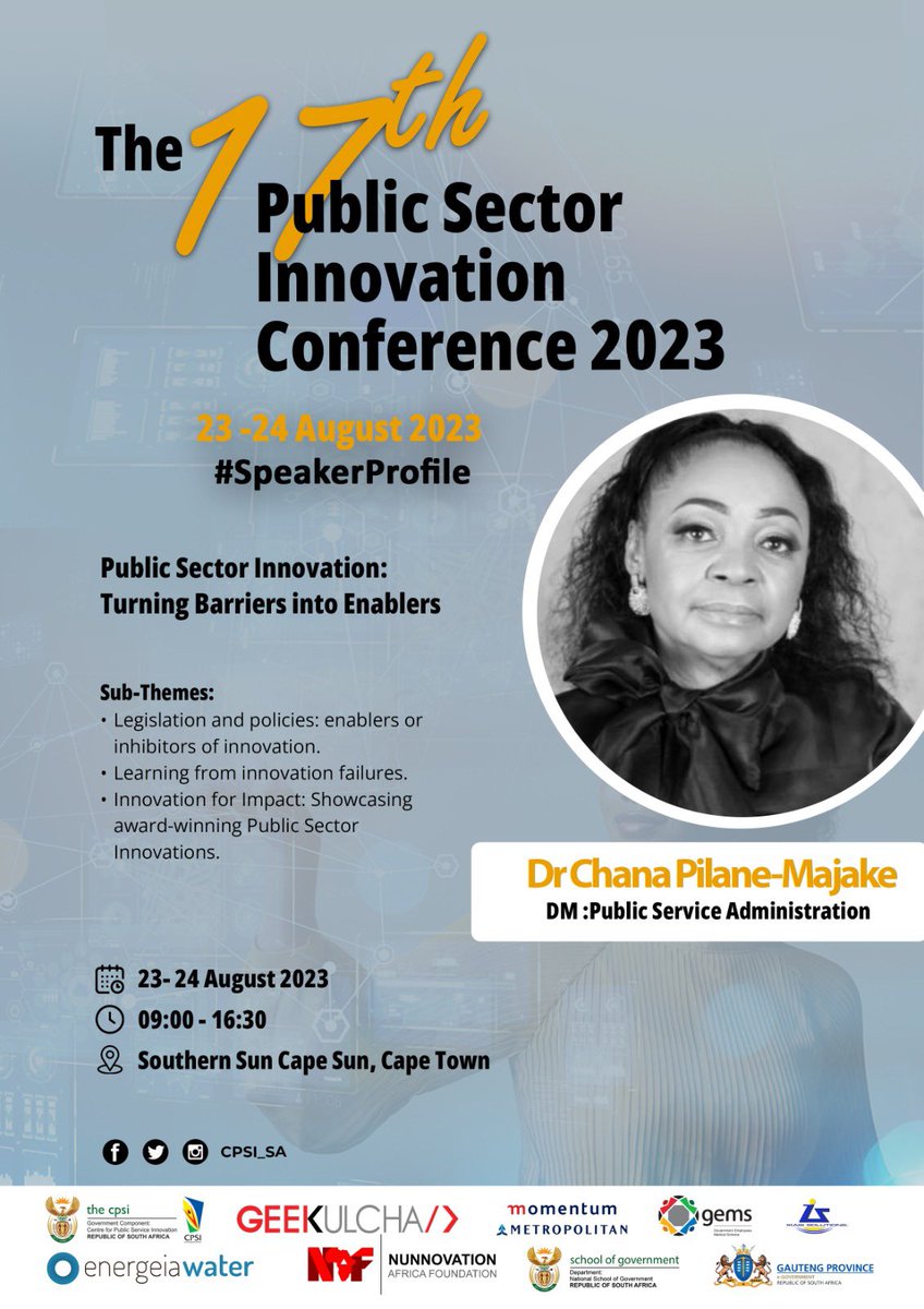 cpsi_sa's tweet photo. The count down is on to the @cpsi_sa #PSIConference2023 to held in Cape Town. The Deputy Minister for @thedpsa @DrPilane_Majake  will be joining #psiConference2023 You can still register on: 
https://t.co/SfESOrB7uk https://t.co/YIWiDYu4hz