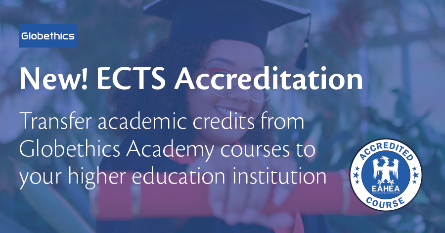 Globethics's tweet image. 🎉Exciting news - our open online courses are now #ECTS accredited, taking our commitment to quality education and international standards to the next level!

Learn more - register for our free online information session on 1 September 2023 🔗bit.ly/3QwA148