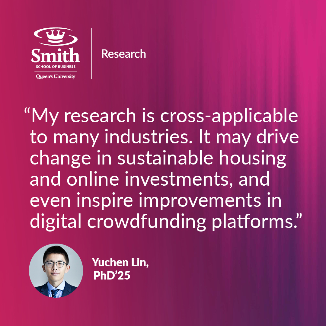 SmithBusiness's tweet photo. Yuchen Lin's #finance research interests span topics from #sustainablehousing to #crowdfunding and could have real-world impact addressing #ClimateChange and regulating and improving digital funding platforms.
Explore #SmithResearch: https://t.co/83NcigbqMN https://t.co/JMtywriqft