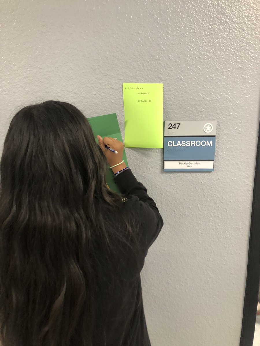 MrsGmathteacher's tweet photo. Ms. Gonzales had her Algebra I students up and moving today while evaluating functions using function notation! She set the expectation to show work on their paper and check with their calculator! @CreekMath #growingmathematicians #movementinmath https://t.co/40o1Tumi77