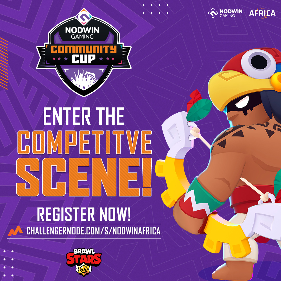 It's time to enter the competitive scene #africa 😉 Register now &amp; get on with the brawl today!

Registration link in bio!

#nodwinafrica #communitycup #pubgmobile #gamingtournament #esports #gamingcommunity #gamingevent #brawlstarsafrica #brawlstars #africa #africaesports