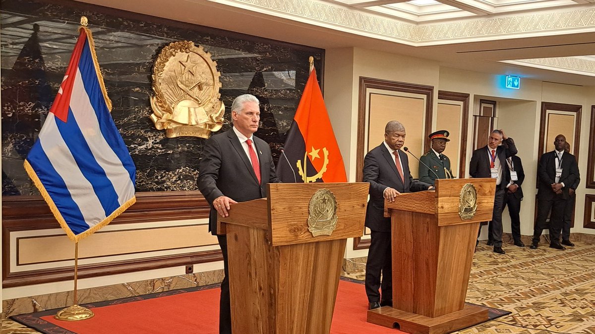 Apreciamos las palabras del presidente João Lourenço, que en declaraciones a la prensa agradeció el apoyo y ayuda desinteresada de #Cuba en la lucha contra el apartheid y por la liberación de #Angola.

El mandatario confirmó su presencia en la Cumbre de La Habana del G-77 y China