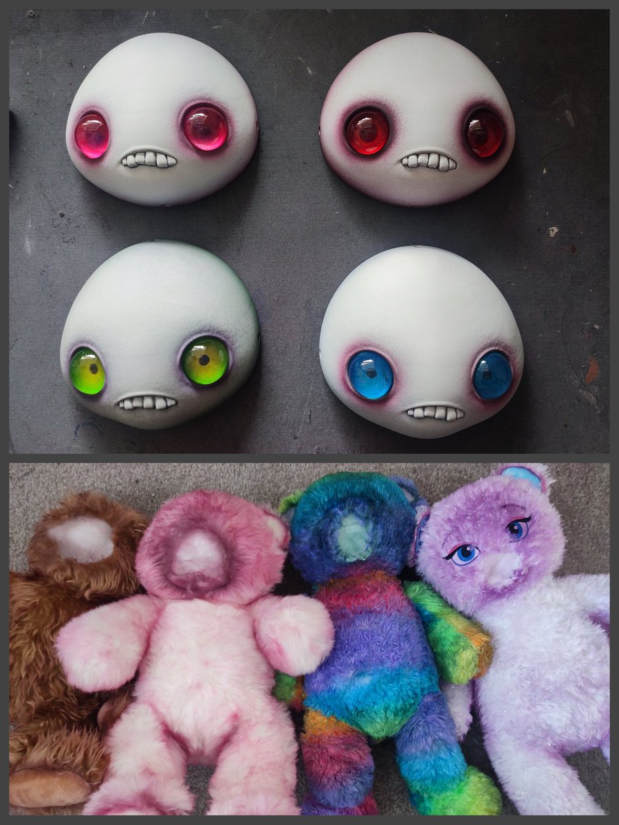 ✨MIX & MATCH TIME!✨
Currently working on the next critter bundle (Drop on Sunday as per usual ;)) Can you guess which face belongs to what body already? 🤭✨💖🌈😬
#wip #workinprogress #dollmaker #plushie #monsterart #horrorart #stuffie #animalstuffie #weirdcore #creepycute