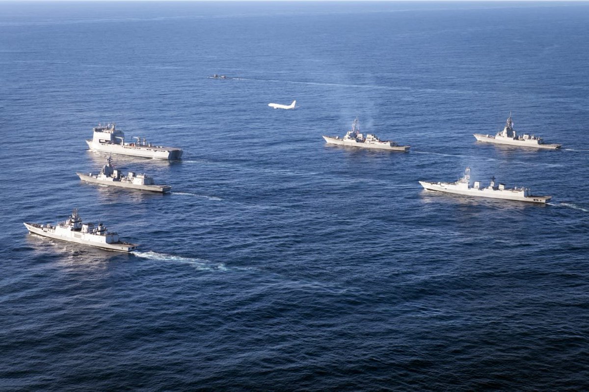 DDNewslive's tweet photo. #Sydney | The 27th edition of  #MALABARExercise concluded on the East Coast of Australia off Sydney on Aug 21

MALABAR saw the participation of Ships, Submarines &amp; aircraft from @indiannavy, @Australian_Navy, @jmsdf_pao_eng and @USNavy https://t.co/hvAEdEnE4n