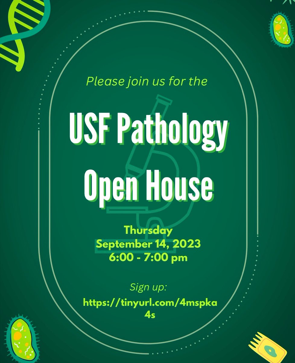 Please join us at our Pathology Residency Open House on Thursday Sept 14. Meet the program directors and residents and get to learn more about us. Pre-register using the link and leave any questions you may have. We look forward to seeing you there! Link: tinyurl.com/4mspka4s