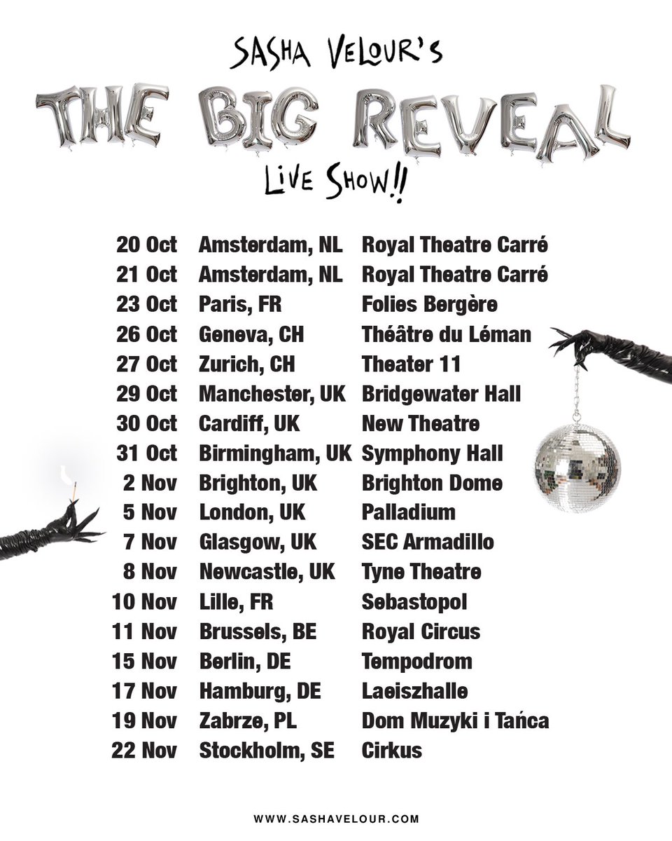 sasha_velour's tweet photo. EU/UK tour on sale this Friday! Sign up here for early ticket access!! https://t.co/ihOy32ZkmQ https://t.co/YfCgyjmQb3