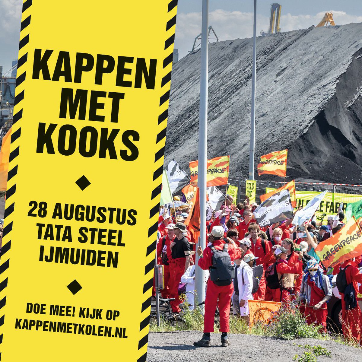 Kappenmetkolen's tweet photo. Tata is bezig met een opknapbeurt voor Hoogoven 6, zodat die nog minstens 20 jaar mee kan. Dat is nog 20 jaar kolen en 20 jaar uitstoot! Onacceptabel voor omgeving, omwonenden en klimaat! Kom ook op 28 augustus! #kappenmetkooks https://t.co/31ZLDogdBb