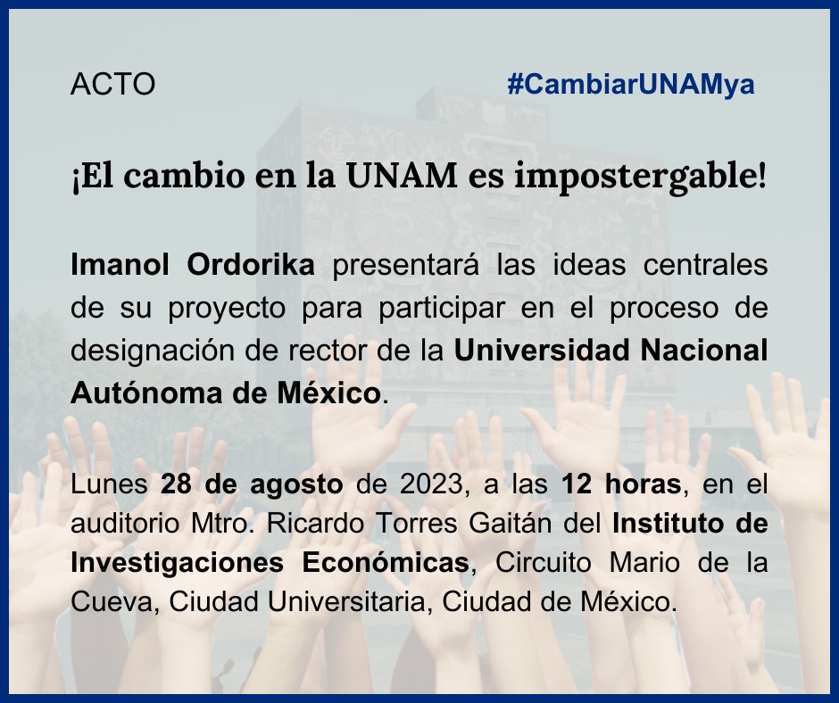 ¡El cambio en la UNAM es impostergable!

#CambiarUNAMya