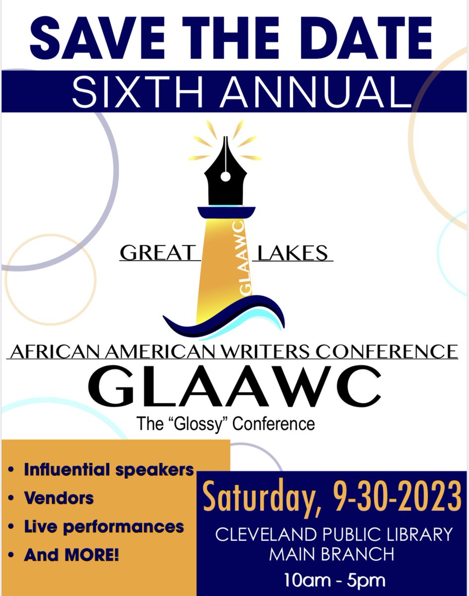 GLAAWC's tweet photo. The Literary event of the year is JUST AROUND THE CORNER!
GLAAWC, 2023 edition is coming to the Louis Stokes Wing of the main branch of the Cleveland Public Library!
#glaawc #glaawc2023 #writer #reader #literary #book #books #clevelandpubliclibrary
📚📚📚📚📚📚📚📚📚📚 https://t.co/VqURiQu73n