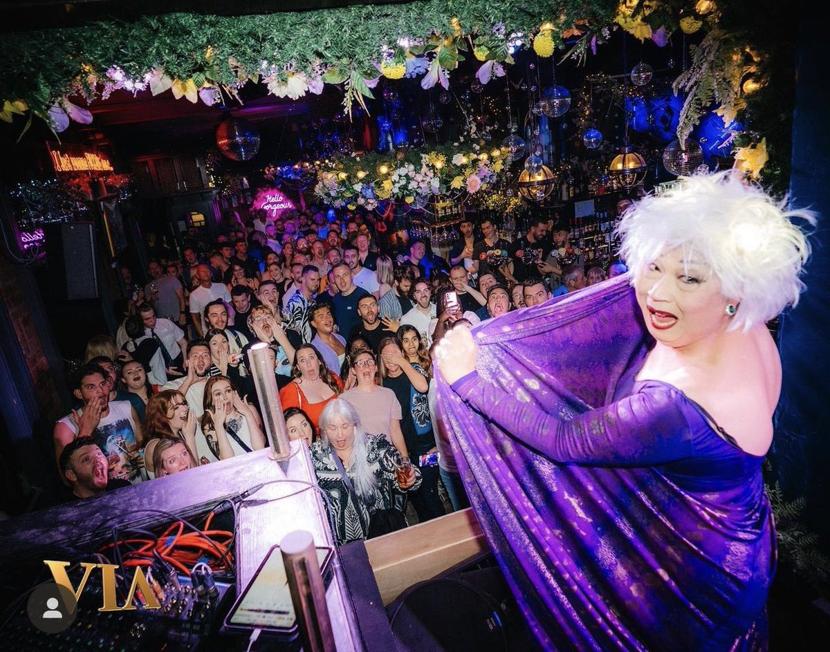 Drag queen’s shocking behaviour. 
But the audience loved it.