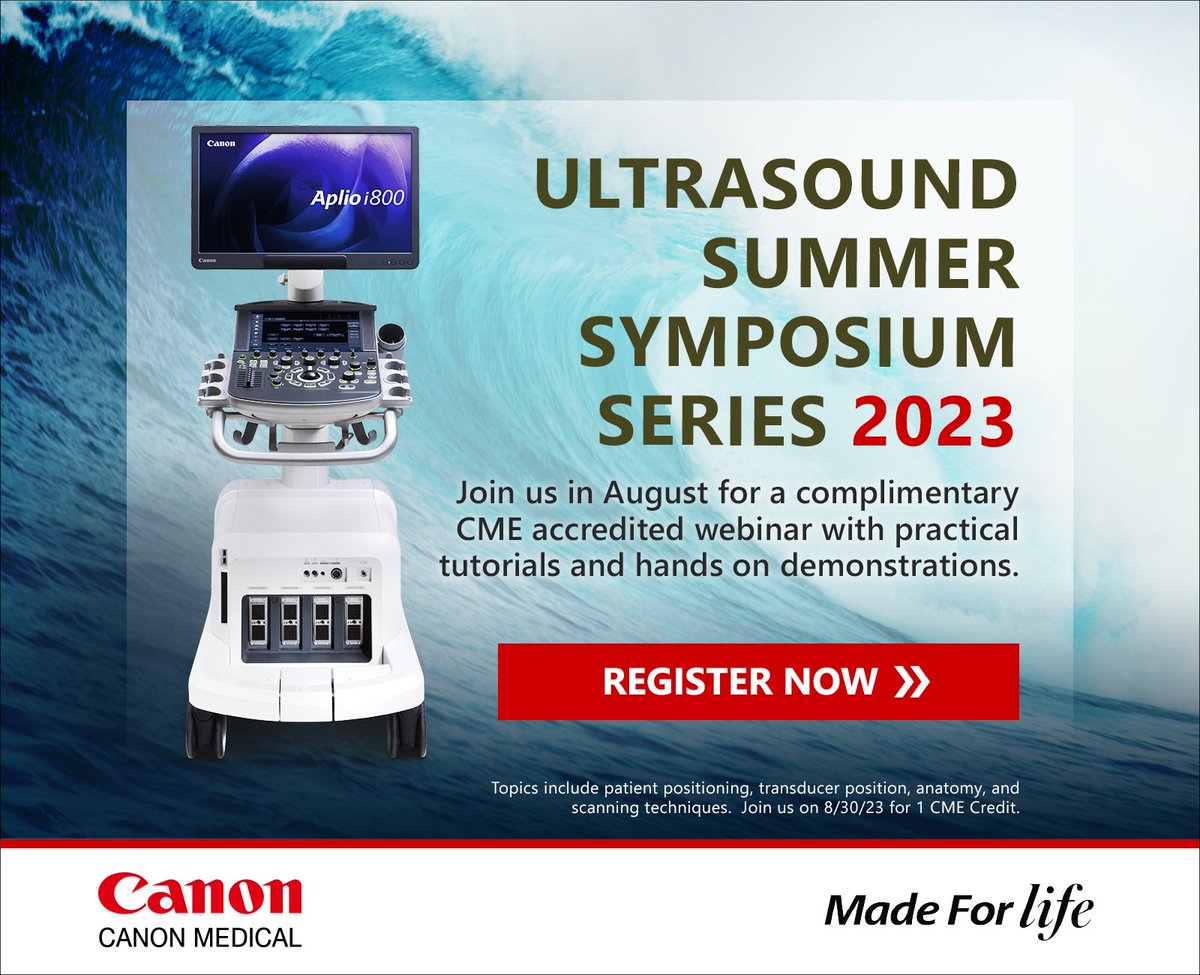 CanonMedicalUS's tweet photo. Join us on 8/30/23 for the final webinar in the Ultrasound Summer Symposium Series - A Sonographer's Introduction to MSK Upper Extremities. https://t.co/7Q48HxOxe6 #Sonographer #CME #MSK #Ultrasound #UpperExtremities https://t.co/ET2R7DH4yH