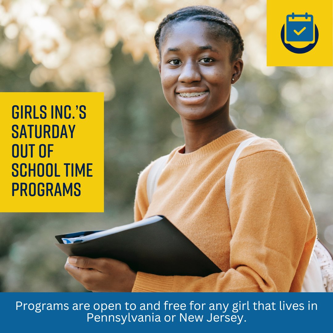 @GirlsInc_PANJ Saturday Out of School Time programs are designed for girls ages 5-18 and offer an array of opportunities that meet the needs of girls as they transition from school-aged children to self-sufficient young adults. Learn more here: bit.ly/3sbmaGp