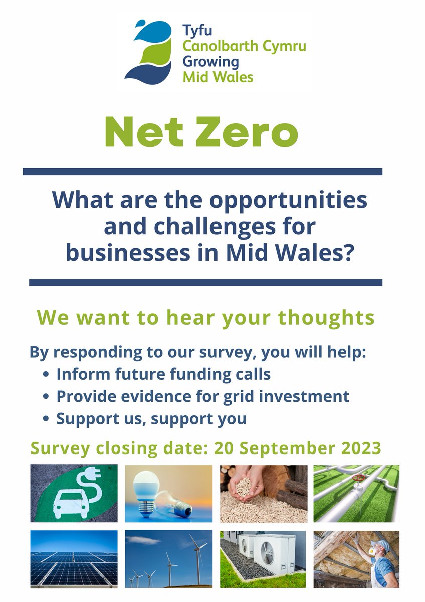 📣Calling all Mid Wales businesses: We want to hear your thoughts through our survey on Net Zero. Click on the link to complete the survey: forms.office.com/e/Mk4Siptgxj Share and tag a local business. #MidWales #Business #NetZero