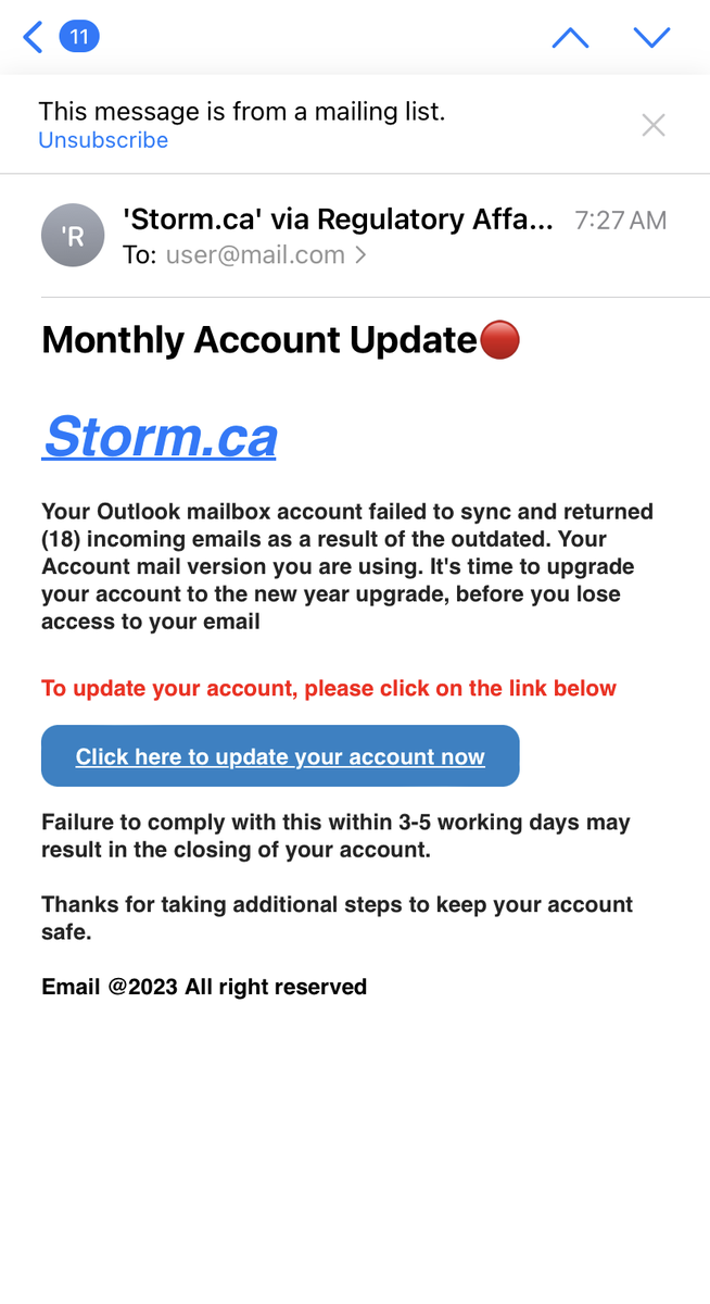 StormISP's tweet photo. 📢 Attention Storm Internet Customers! ⚠️ 

Beware of phishing emails from fake Storm accounts: 
storm_user00@yahoo.com
storm_webmail0@yahoo.com 

We NEVER ask for contact info via email. Always log into your secure billing portal on our official website to update your account. https://t.co/ovgXjgzY3x