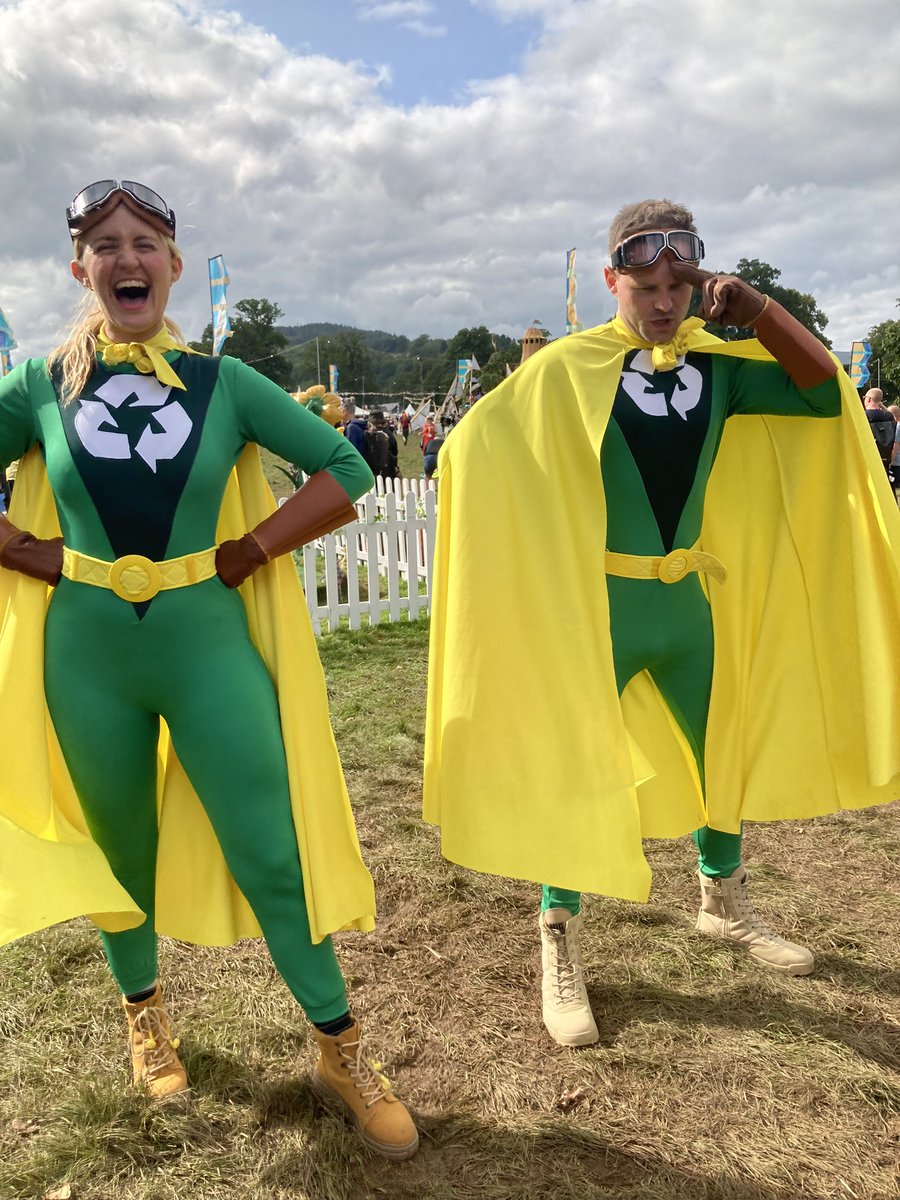 Check out these legends! So proud of Fahadi our @JerwoodArts fellow &amp; his crew for bringing Waste man and Rubbish Lady to life <a href="/GreenManFest/">Green Man</a> performed by Charlotte &amp; Luke. Big love to <a href="/zoe_munn/">Zoe Munn</a> for being the best festival programmer - trusting in our young Welsh talent! ♥️♥️
