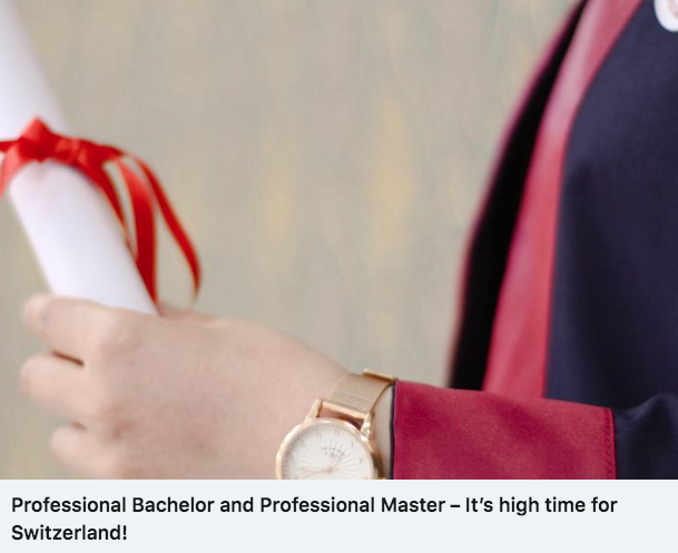 <a href="/TEKOBasel/">TEKO Basel</a> Schulleiterin Terry Tschumi über die längst überfälligen Titelzusätze Professional Bachelor +  Professional Master. Wird Fleiss ENDLICH honoriert mit einem Titelzusatz?
Danke für d. Publikation #MoreThanDigital 
morethandigital.info/professional-b… 
#master #bachelor #weiterbildung