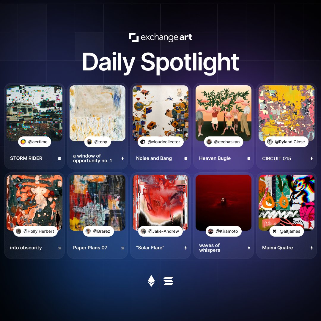 exchgART's tweet image. Who says Mondays have to be boring? Our Daily Spotlight is here to bring some excitement!

Check out our latest picks and give them some love ❤️