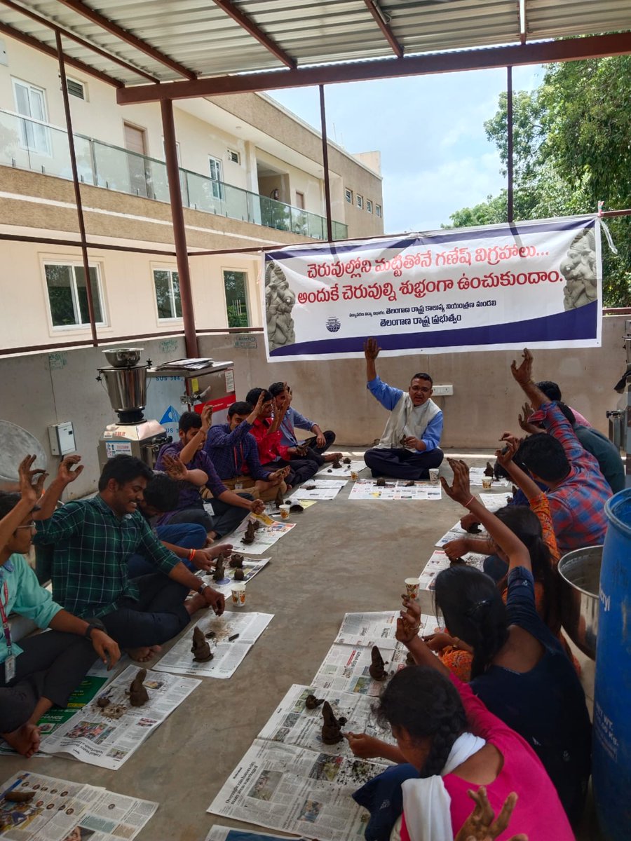 Clay Ganesh Idols making workshop organised by TSPCB in Vardhaman Engineering College, Shamshabad, Hyderabad on 21.08.2023
