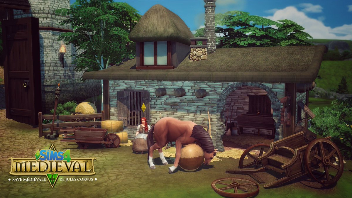 CorvusOraculum's tweet photo. Si on mélange les #Sims4 et les #SimsMedieval ça donne quoi ?! Et bien c’est l’aventure dans laquelle je me suis lancé il y a un an ! Suis-moi dans ce projet fou de Save Médiévale sur les Sims 4, 5 jours par semaine sur ma chaîne Twitch ! #ShowUsYourBuilds @LesSims https://t.co/19VNQDYTut