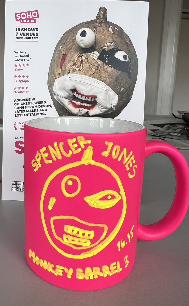 A quick cuppa before popping into Spencer Jones’ Making Friends. Don’t mind if we do ☕️415pm @BarrelComedy 

#edfringe #edfringe23 #monkeybarrel #comedy #SpencerJones #MakingFriends