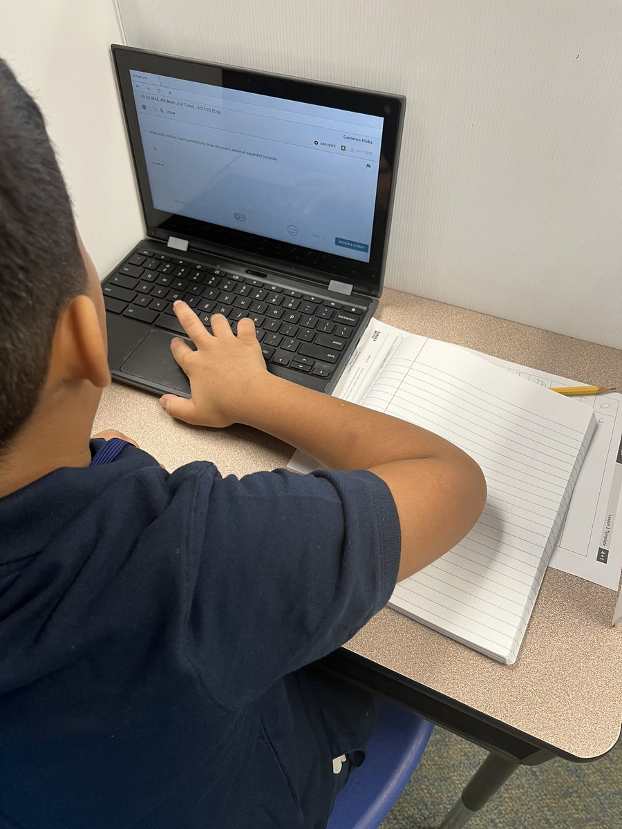MajorElementary's tweet image. 4th grade taking their exit tickets on expanded notation! #privacyboards #notebooks #independentwork  #MajorAllStars