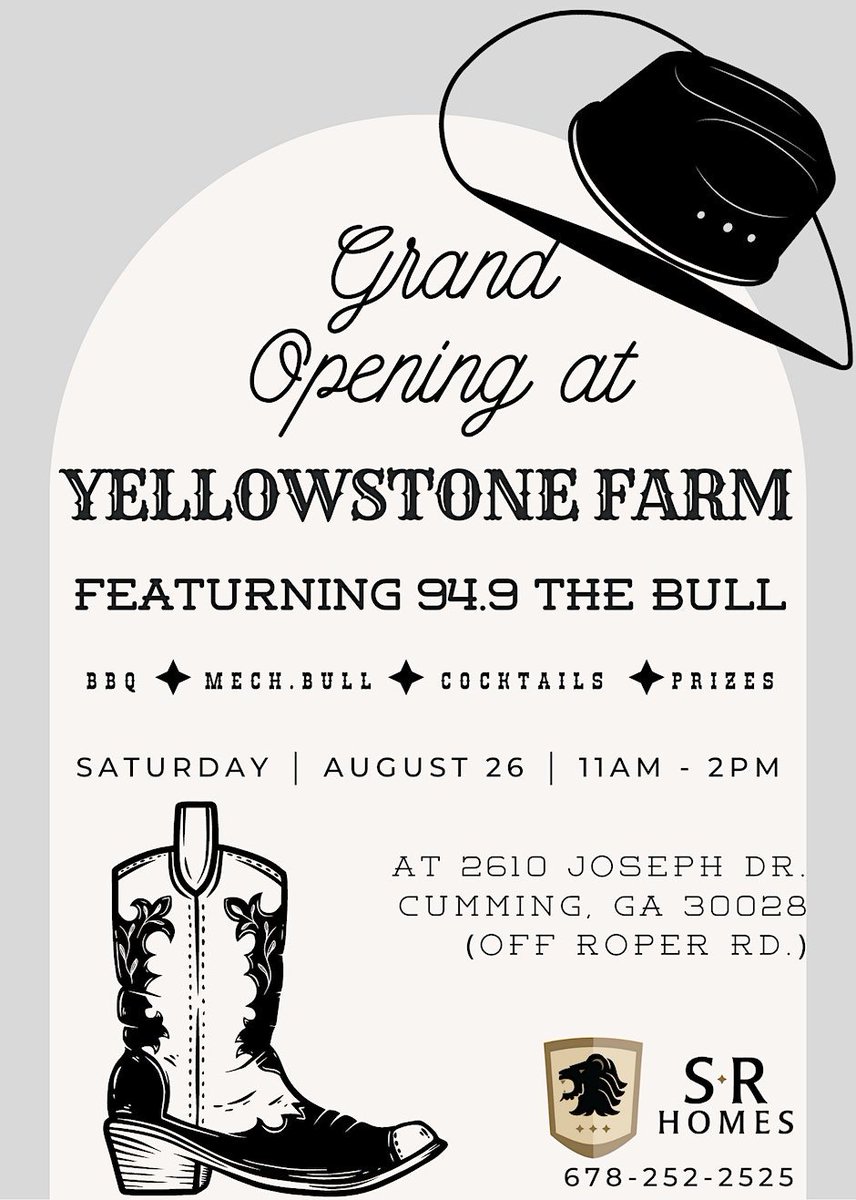 949TheBull's tweet image. Join @AngieWardonline this Saturday for the Yellowstone Farm grand opening! Come hungry and thirsty for BBQ and signature cocktails! #functionalluxury 

eventbrite.com/e/yellowstone-…