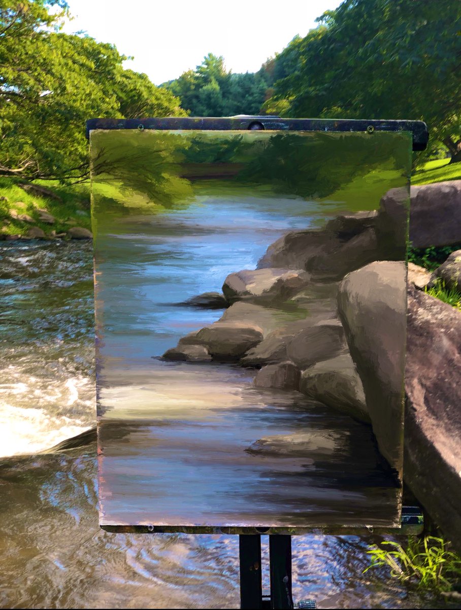 Hanging out with me is all fun and games until we can’t leave bc I have to finish my plein air 💅🏻