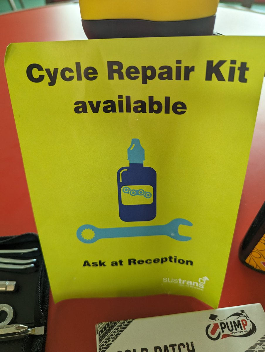 CmilkComFoot's tweet photo. Thanks to @SustransScot  for inviting Barlia to host a cycle repair kit that can be loaned to community members free of charge. 

Anyone needing spanners, tyre pump, tyre repair patches... feel free to ask at reception. Sign the items in and out and get yourself back on the road. https://t.co/2LjrzpXla6