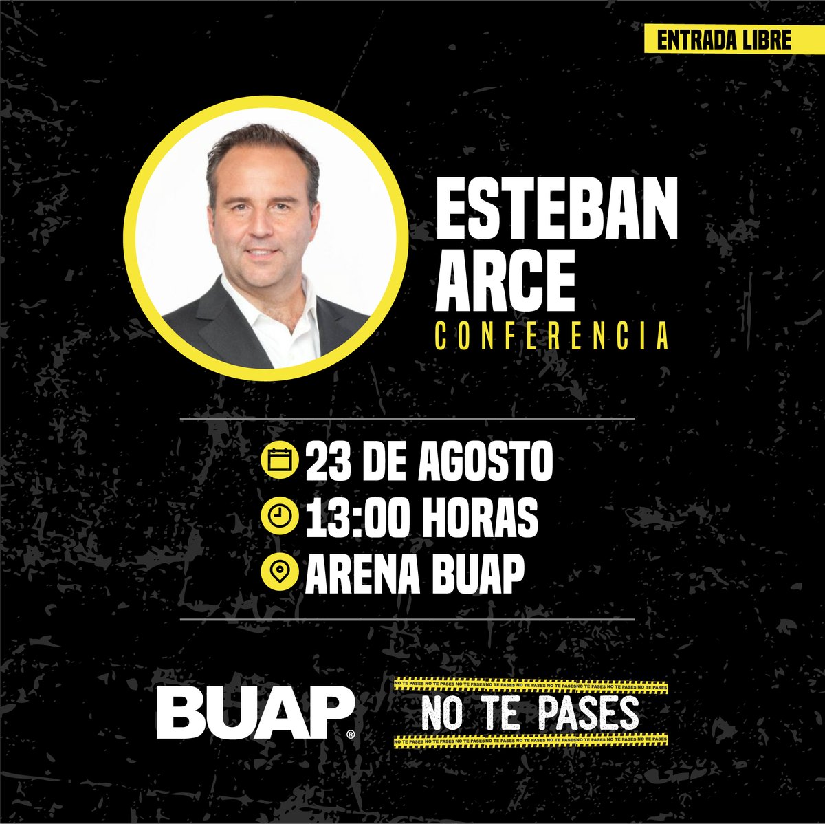 BUAPoficial's tweet image. Conferencia con Esteban Arce.

📅23 de agosto de 2023.
🕙13:00 horas.
📍Arena BUAP.
🎟️Entrada libre.