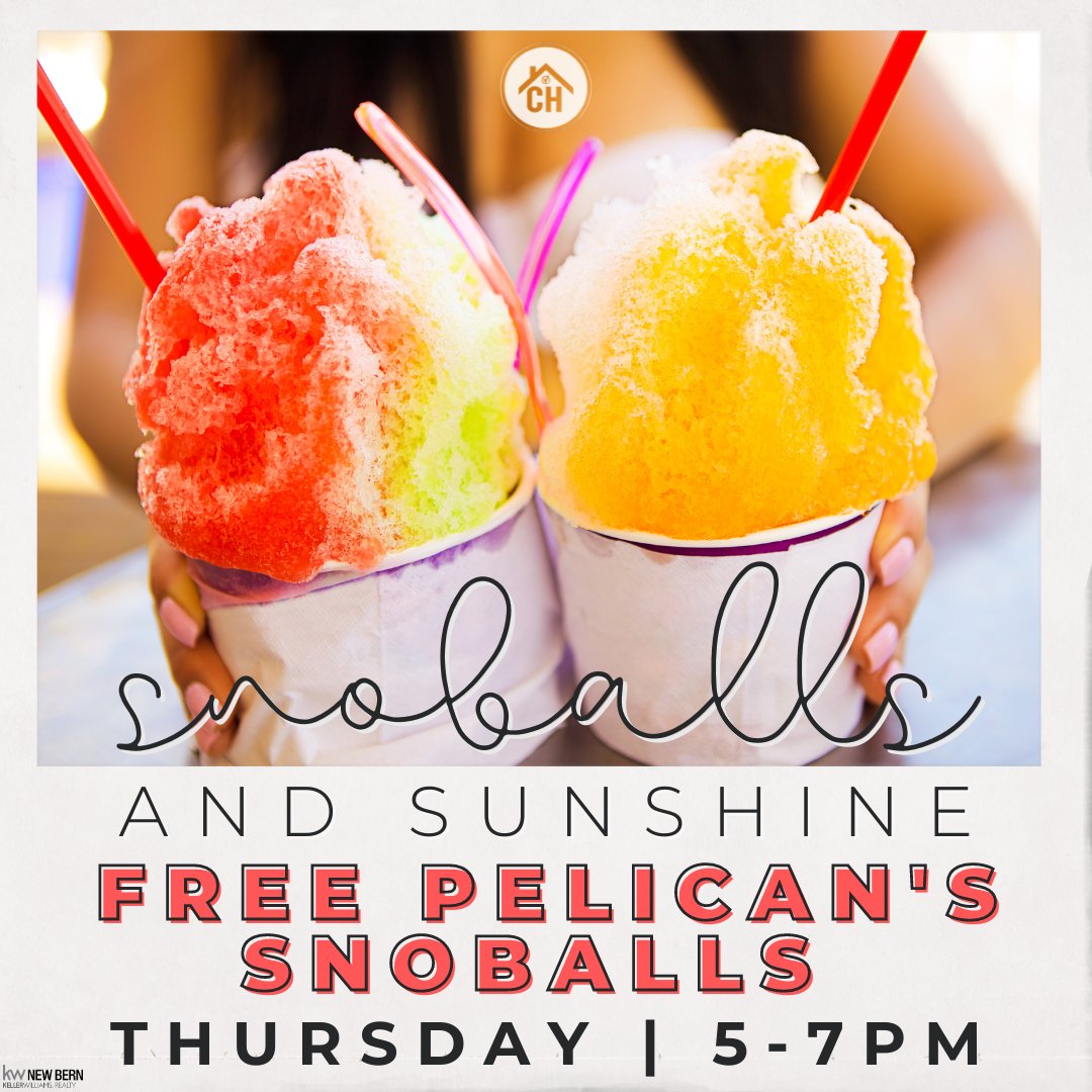 🍧 Free snoballs? ☑️
☀️ Sunshine vibes? ☑️
🎉 Chadillac fun? Double ☑️!
Join us THIS Thursday from 5-7pm at 1320 McCarthy Blvd. The icy treats are on us!

#pelicanssnoballs #summervibes #thankyou #youreinvited #kwnb #newbern #newbernnc #chadhoweryrealestategroup #chadillacpack