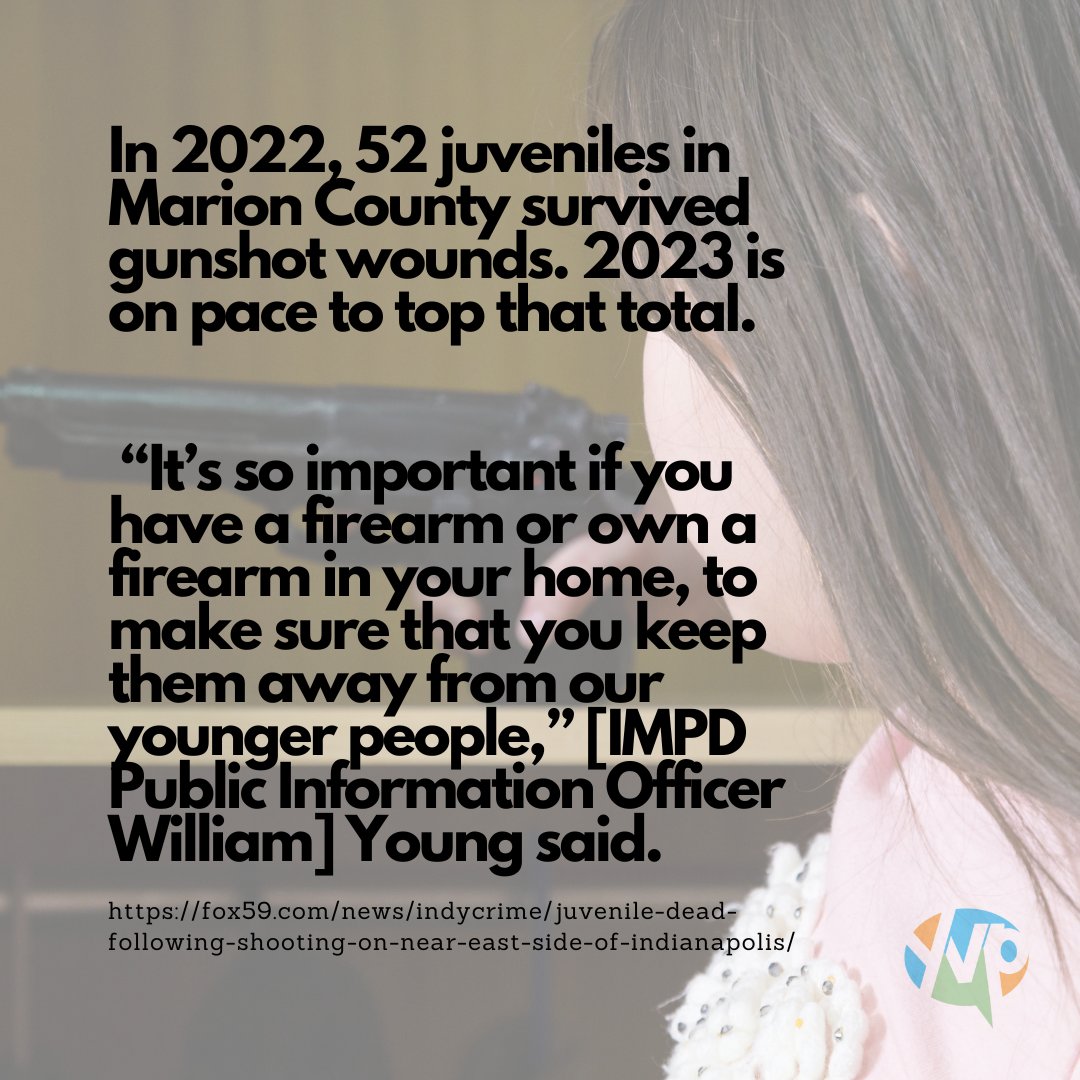 mcyvpc's tweet photo. In 2022, 52 juveniles in Marion County survived gunshot wounds. 2023 is on pace to top that total.

“It’s so important if you have a firearm or own a firearm in your home, to make sure that you keep them away from our younger people,” Young said.

@fox59 @IMPDnews #SaferIndy https://t.co/tgAob9zuSe