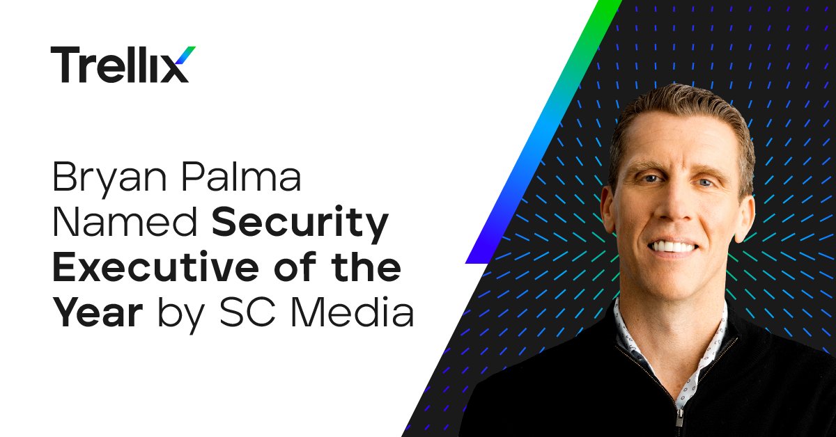 Trellix's tweet photo. .@SCMagazine named our CEO @BryanJPalma a Security Executive of the Year! 🏆 

His commitment to empowering his colleagues, advocating for #SoulfulWork, &amp; driving product innovation sets a remarkable example for #TeamTrellix. #SCAwards2023 https://t.co/bORWCaj89Q https://t.co/3zfw1ofrct