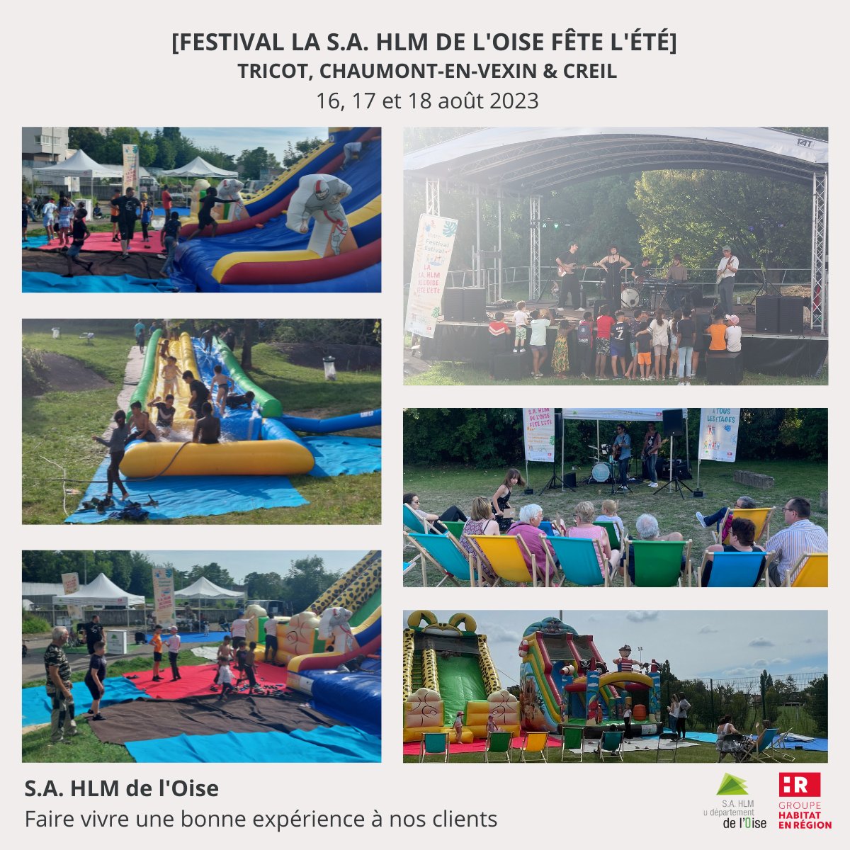 sahlm60's tweet photo. La @sahlm60 et son #festival la « S.A. HLM de l’Oise Fête l’Été » a rassemblé +370 habitants à #Tricot #ChaumontEnVexin et #Creil la semaine dernière ! 
 
Programmation jusqu’au 31 août 2023 : https://t.co/yyO5LLhIuS
 
@habitatenregion @unionhlmhdf @cdoise https://t.co/PNZQbfsBys