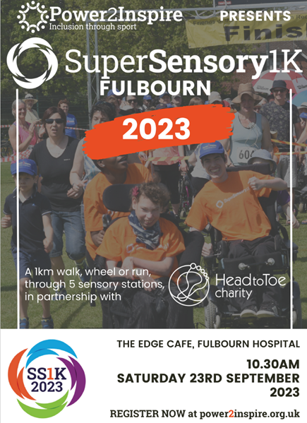CPFT (@cpft_nhs) on Twitter photo Join <a href="/Power2InspireUK/">Power2InspireUK</a> and <a href="/head2toecharity/">Head to Toe Charity</a> for a Super Sensory 1K event at Fulbourn Hospital on 23 September, 10:30am.
The event is fully inclusive and those taking part can walk, run or wheel their way around the course.
👉Register for free here: power2inspire.org.uk/super-sensory-… Join <a href="/Power2InspireUK/">Power2InspireUK</a> and <a href="/head2toecharity/">Head to Toe Charity</a> for a Super Sensory 1K event at Fulbourn Hospital on 23 September, 10:30am.
The event is fully inclusive and those taking part can walk, run or wheel their way around the course.
👉Register for free here: power2inspire.org.uk/super-sensory-…