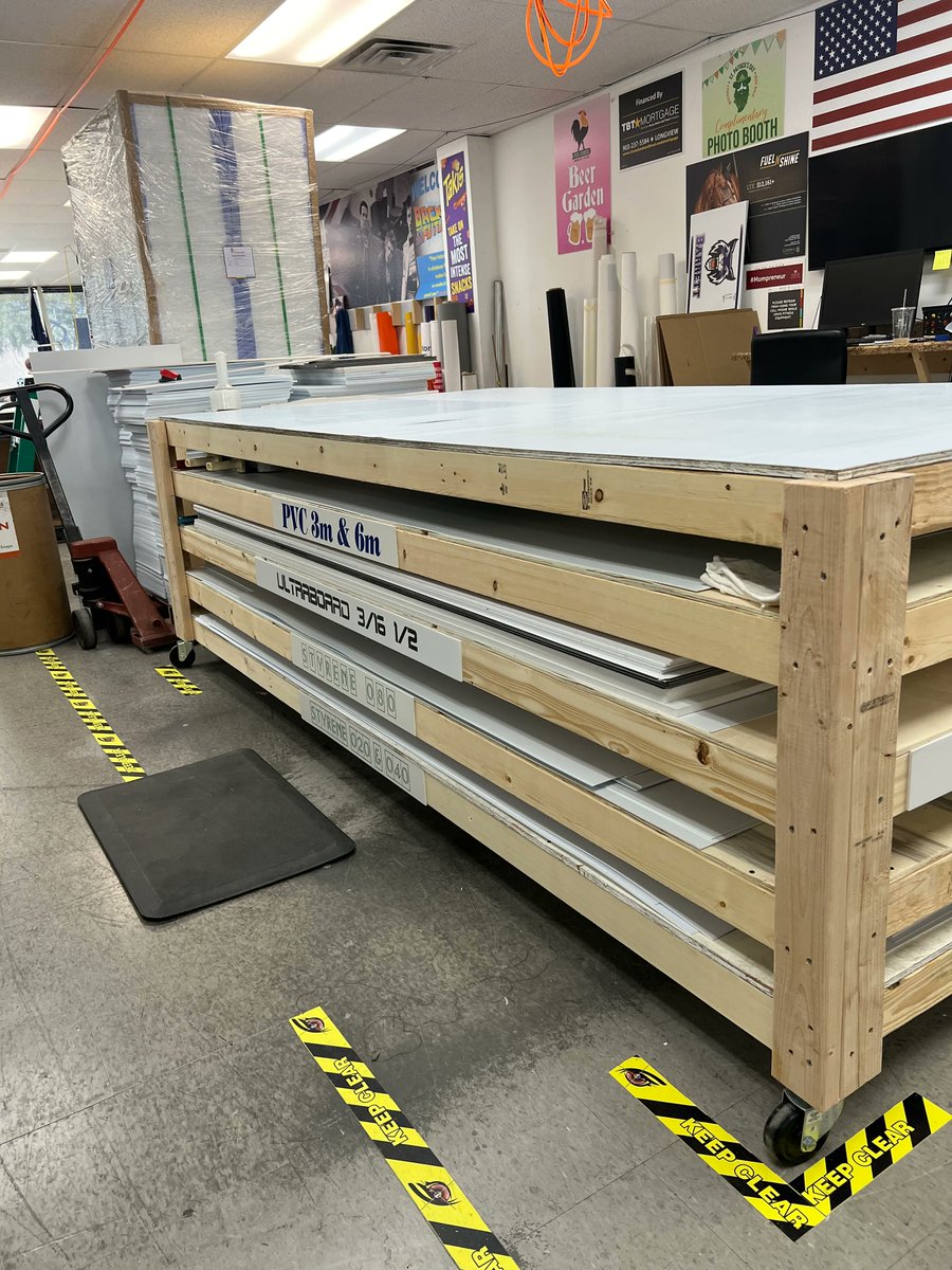 EagleEyeSigns1's tweet photo. Good Morning from Eagle Eye 🌞 

Hope everyone had a lovely weekend and is ready to conquer another week!

Check out this amazing table we created for our flatbed area, we love a good clean organization moment <3 https://t.co/jWM4n05Nbc