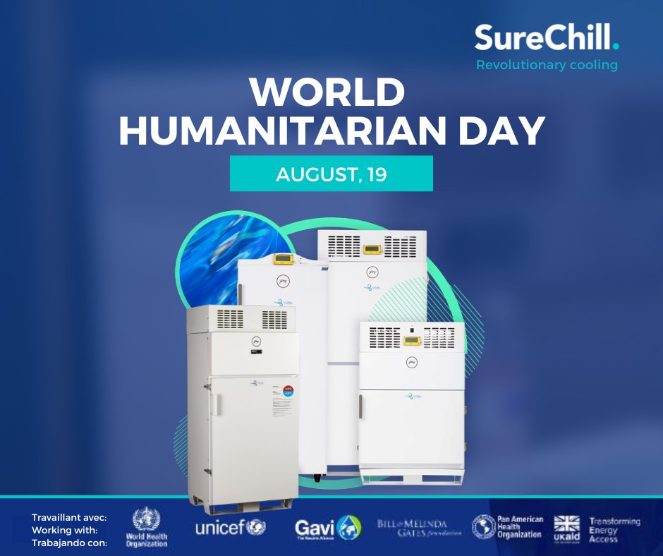 On #WHD2023, SureChill would like to acknowledge the amazing work humanitarian workers and their organizations do throughout the world. Providing aid & support to the people most in need. With partners, we have provided our #vaccinerefrigerators to improve #vaccines access.