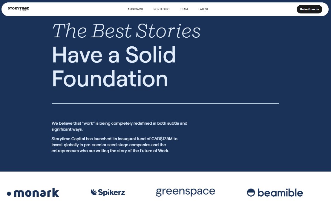 Storytime Capital (@storytimevc) on Twitter photo We are excited to unveil a new book cover for <a href="/StorytimeVC/">Storytime Capital</a>! Building upon the tremendous plot progress during our first year, we hope you enjoy this snazzy new website for our page-turner!
storytime.capital We are excited to unveil a new book cover for <a href="/StorytimeVC/">Storytime Capital</a>! Building upon the tremendous plot progress during our first year, we hope you enjoy this snazzy new website for our page-turner!
storytime.capital