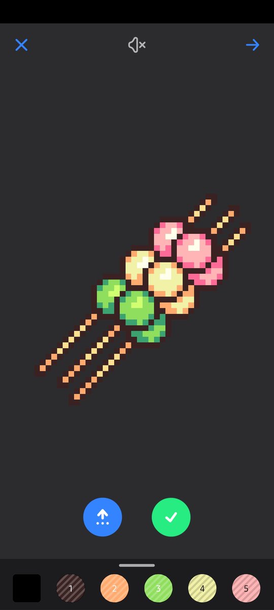 Olhem eu fiz dango em pixel art!!!!!