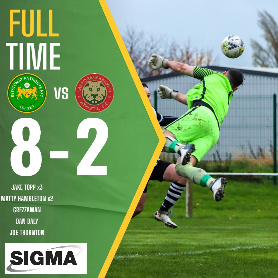 A hattrick from JT &amp; brace from new signing Matty Hambleton helped give Beeston a well earned victory against <a href="/THERAILFC/">Harrogate Railway Athletic FC</a>. That man Grezza was also in the goals again along with Joe Thornton &amp; self proclaimed BSA LEGEND Dan Daly!

MOTM was Joe Thornton! 3 assists and a goal #BSA