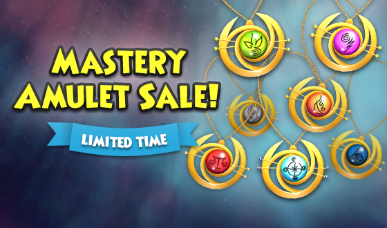 Wizard101's tweet photo. Be a master of all the schools. 🔥 💀🧊

Now through Sunday, August 27th, all mastery amulets in the Crown Shop are 50% off. Don't miss out on this limited time offer! https://t.co/LZ0qfPECOP #Wizard101 https://t.co/hJCQUyODLK