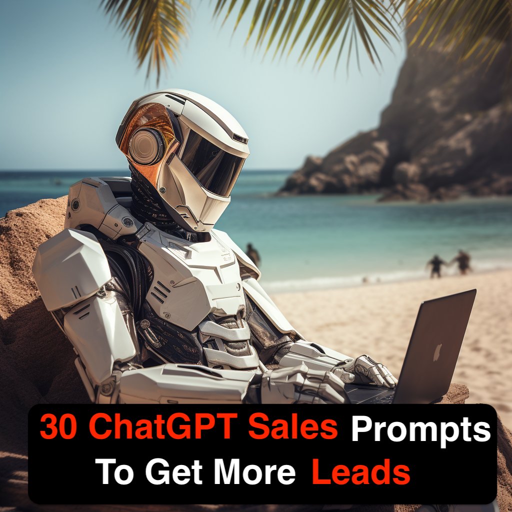 30 ChatGPT Sales Prompts To Get More Leads

These prompts &amp; Alex Hormozi's 100M Leads is a powerful combo to close more deals

[Bookmark to save as a guide🔖]

1) Value-Based Selling: 

Explain the principles behind value-based selling and how it differs from feature-based