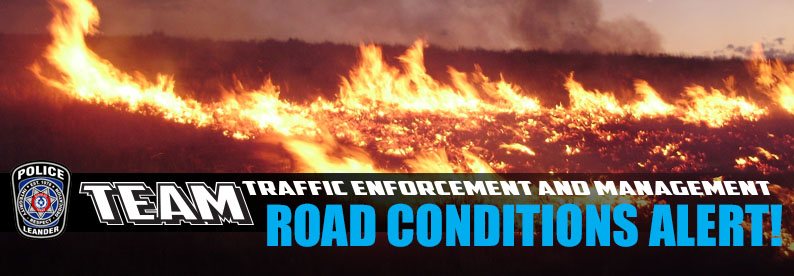 Leander_Police's tweet photo. Small grass fire(s) in the 10000 block of 2243 (between US 183 and 183A Toll Road).  All westbound lanes are closed while @LeanderFire works.  Seek alternate routes.  No structures threatened at this time and no evacuations are happening.  #LeanderTraffic https://t.co/4SzqUFaxaO