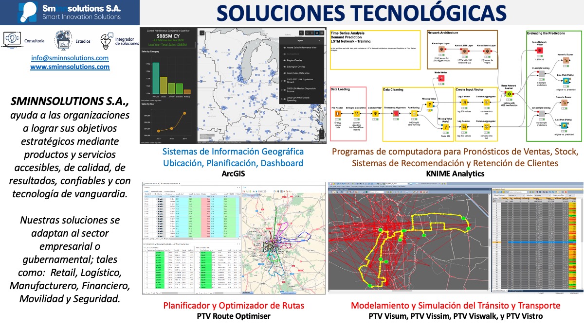 sminnsolutions's tweet photo. 1. Sistemas de Información Geográfica con #ArcGIS
2. Programas de computadora de aprendizaje automático con #KNIME
3. Optimización de rutas de transporte con #Route Optimiser de #PTVGroup.
4. Modelación y simulación del tránsito y movilidad con #Visum #Vissim #Vistro #Viswalk https://t.co/ZoXb62xSyj
