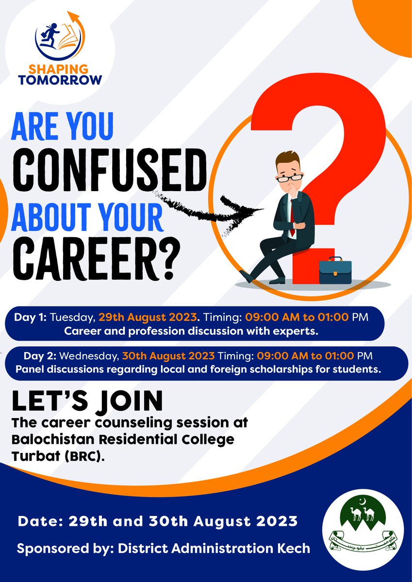 Aurangtweets's tweet photo. We all have been through the confusion of career selection at some stage of life with limited guidance by elders

District Administration and team shaping tomorrow would make it easy for youth with experts providing guidance to them

Students of Uni/Colleges/Schools, come join us https://t.co/4p6v8tHM0t