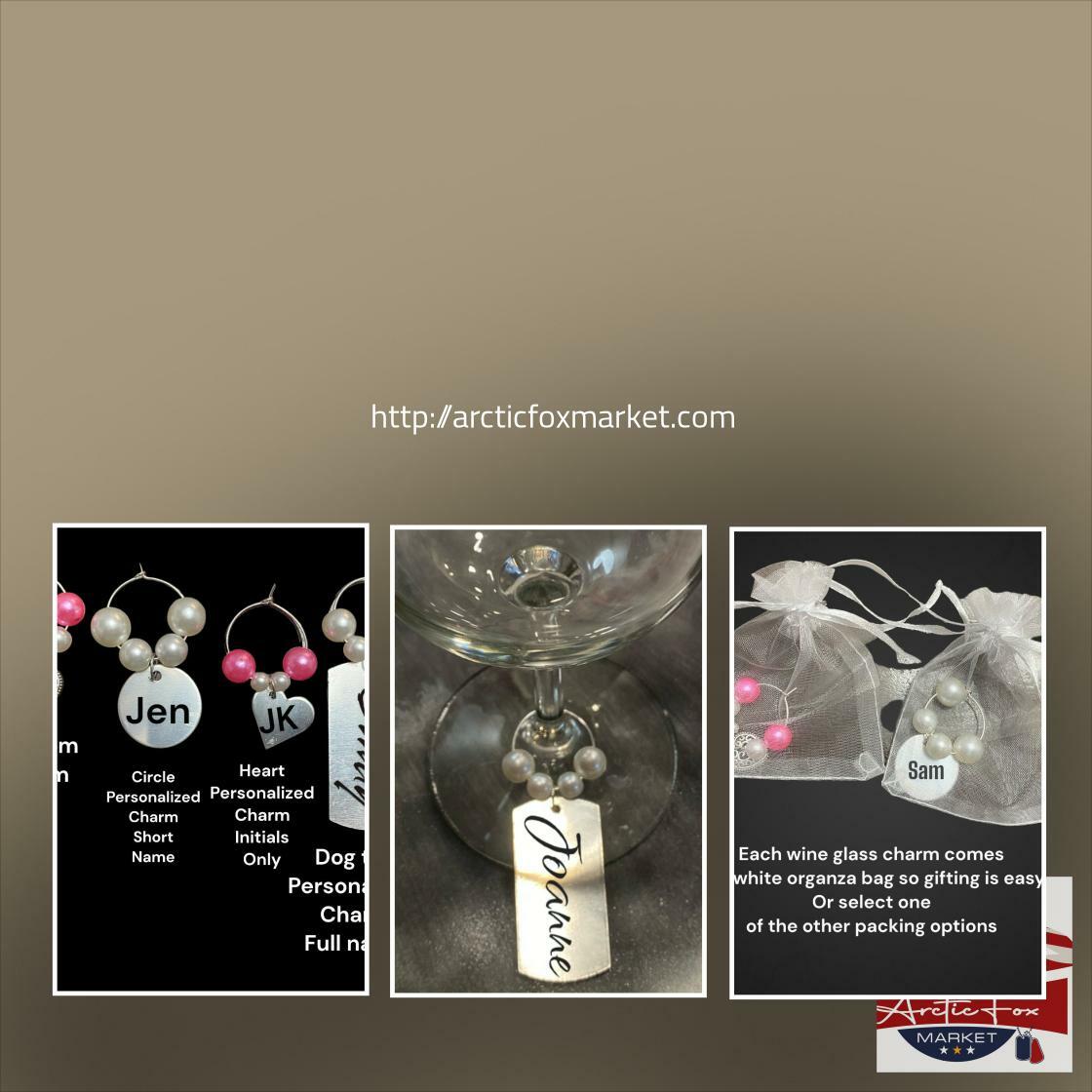 Wine glass personalized decorative charms for party favors, weddings and birthdays or holiday celebrations, Wine glass party favor charms. #WineGlassCharms #PartyFavora 
$3.50
➤ arcticfoxmarket.com/listing/137526…