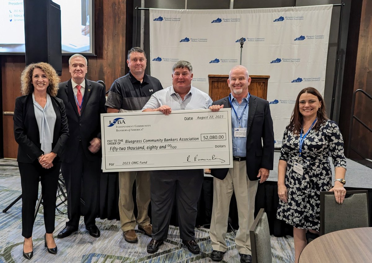 Always great to be with the Bluegrass Community Bankers Association and no better way to kick off the day than with a passionate <a href="/ICBA/">Independent Community Bankers of America</a> update from our very own <a href="/romerorainey/">Rebeca Romero Rainey</a> 👏🏼👏🏼👏🏼

#communitybanks #OneMission