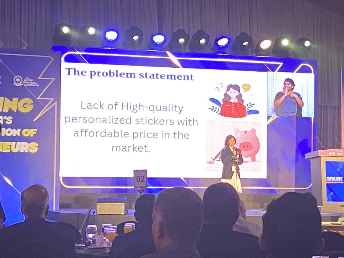 NMeyen's tweet photo. Just saw a 15 year old Sri Lankan kid pitching for her customised sticker business - very impressive to see all the young entrepreneurs pitching here ! #spark #ilo #usemb #ceylonchamberofcommerce https://t.co/d1pzCzeqR9