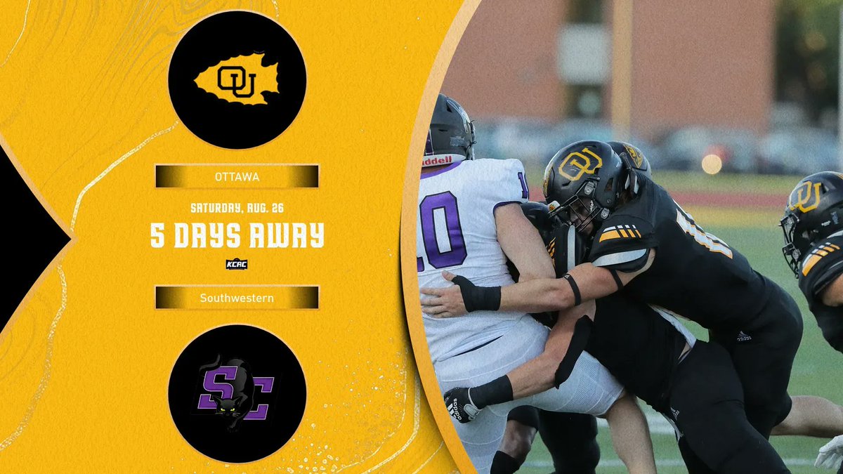 .@OttawaBravesFB is 5 DAYS AWAY from kickoff. Ottawa is on the road in Winfield, Kan. against @BuilderFootball. Kickoff is scheduled for 6pm. #BraveNation
