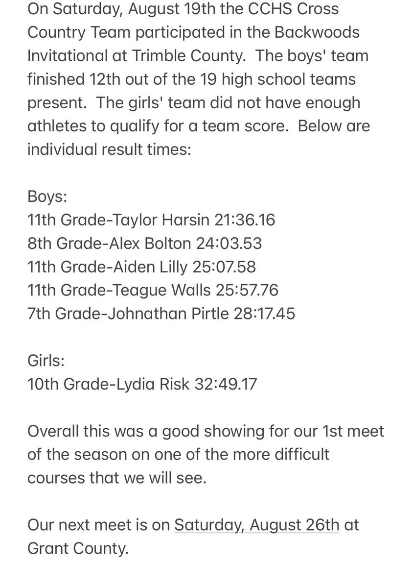 CCHS Athletics tweet media