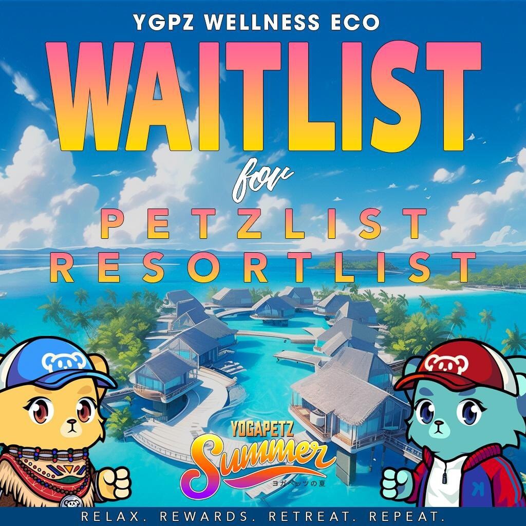It's #YGPZSummer 🧘🌈
🎁Giveaway 10x Waitlist for both YogaPetz &amp; Resort!
1️⃣Like❤️ &amp; RT🔄
2️⃣Follow @Yogapetz <a href="/keung/">Keungz</a> <a href="/Matjkoda4/">MatyaS ✳️🦉💚</a> 
3️⃣Tag 3 Friends
Join our mindfulness journey, see you in 2023/08/31 #waao <a href="/kubzjungle/">Kubz ❤️ $WELL (🦁,🧘‍♀️)</a>
48 hours ⏱️